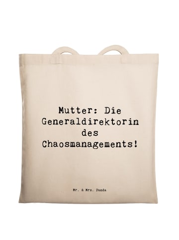 Mr. & Mrs. Panda Tragetasche Spruch Mutter Chaosmanagerin mit Sp... in Creme