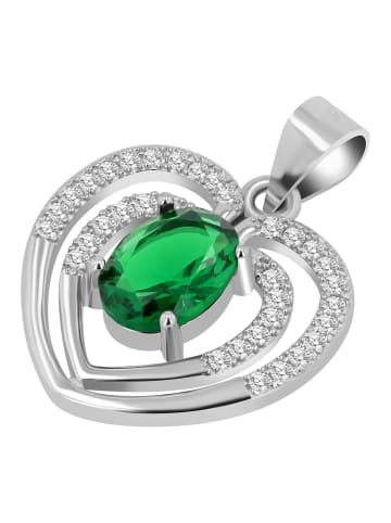 Adeliás Damen Anhänger – Herz Herzanhänger aus 925 Silber mit Zirkonia in silber