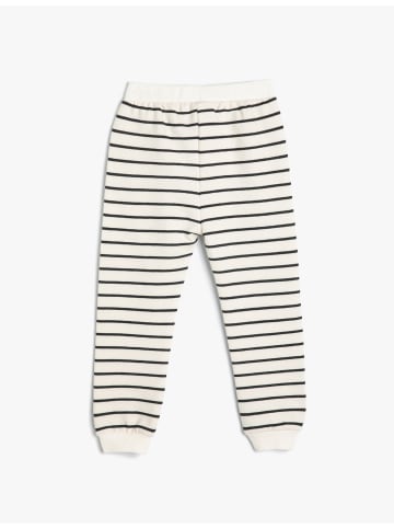 KOTON Sweathose in Ekru Gestreift