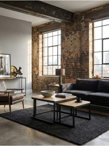 KADIMA DESIGN Couchtisch 2er Set Mango Massivholz / Metall Wohnzimmertisch Hell in Hellbraun