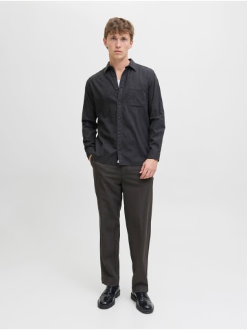 Jack & Jones Hemd mit Rundhalsausschnitt aus Baumwolle in Dunkelgrau