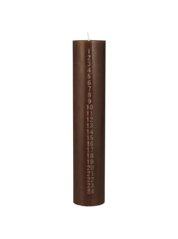 IB Laursen Weihnachtskerze 1-24 mit geprägten Zahlen in hazelnut