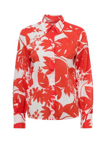Marc O'Polo Hemdbluse in koralle weiß