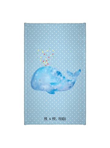 Mr. & Mrs. Panda Handtuch Wal Konfetti ohne Spruch in Blau Pastell