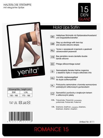 Yenita® Halterlose Strümpfe "Romance 15" 2er Pack in rot