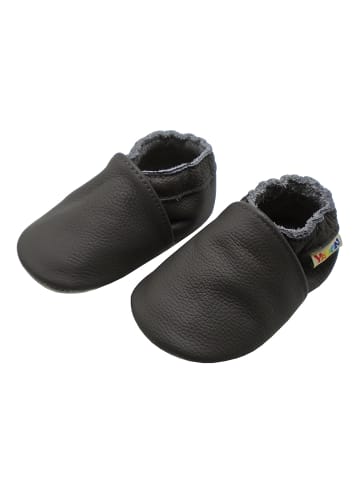 Yalion Baby Krabbelschuhe aus Leder, weiche Lauflernschuhe mit rutschfester Sohle 