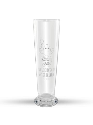 Mr. & Mrs. Panda Bier Glas Kaktus Luftballon mit Spruch in Transparent