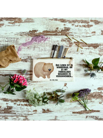 Mr. & Mrs. Panda Schminktasche Wombat mit Spruch in Weiß