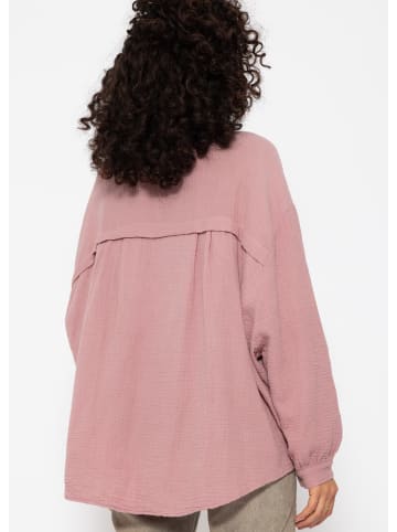 SASSYCLASSY Ultra Oversize Musselin-Blusenhemd kürzere Variante in Altrosa