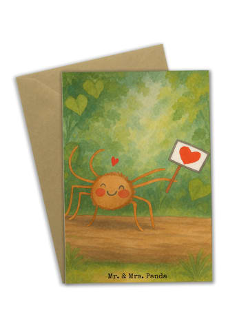 Mr. & Mrs. Panda Spruchkarte Spinne Agathe Motivation Design ohn... in Weiß