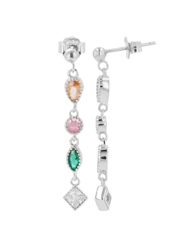 Adeliás Damen keine aus 925 Silber mit Zirkonia 3.6 cm in bunt