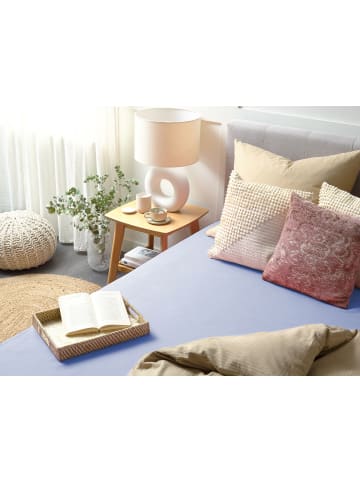 Beliani Bettlaken JANBU in Blau - (W) 160 x (H) 30 x (L) 200 cm