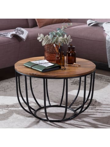 FineBuy Couchtisch in Braun / Sheesham / 60x60x60