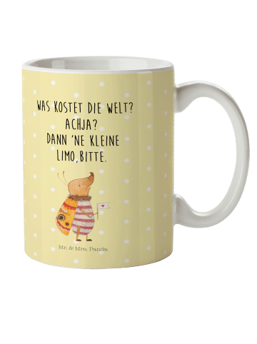 Mr. & Mrs. Panda Kindertasse Nachtfalter Fähnchen mit Spruch in Gelb Pastell