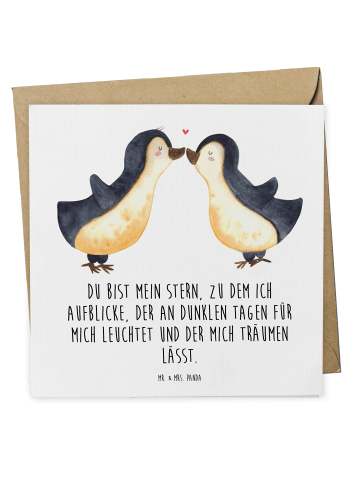 Mr. & Mrs. Panda Deluxe Karte Pinguin Liebe mit Spruch in Weiß