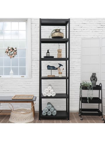 shelfr Industrial Style Metallregal Genk mit 6 Ebenen in Schwarz