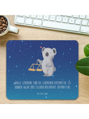Mr. & Mrs. Panda Mauspad Diplomatische Waage mit Spruch in Sternenhimmel Blau