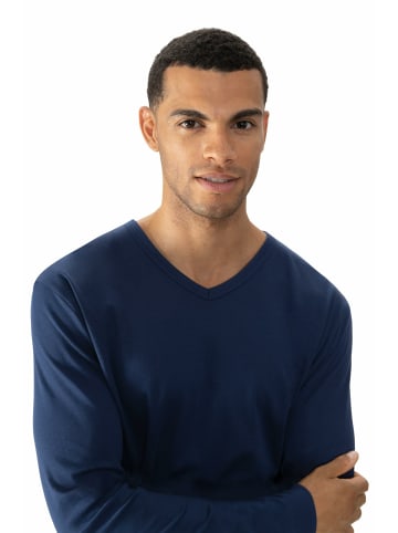 Mey V-Kragen Langarmshirt für Herren in blau