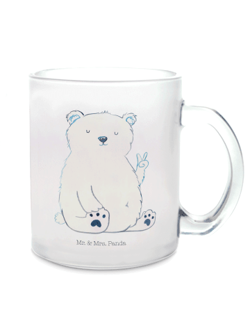 Mr. & Mrs. Panda Trinkglas Eisbär Faul ohne Spruch in Transparent