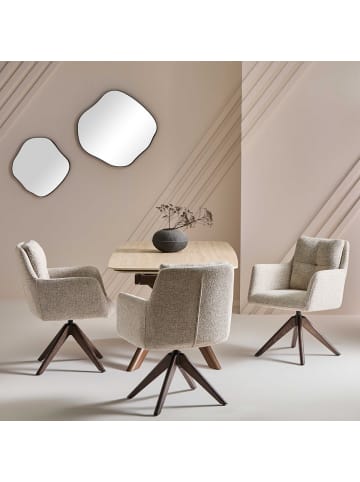 Signature Bridge-Stuhl mit Massivholzbei in Beige - (W)61 x (H)86 x (L)67 cm