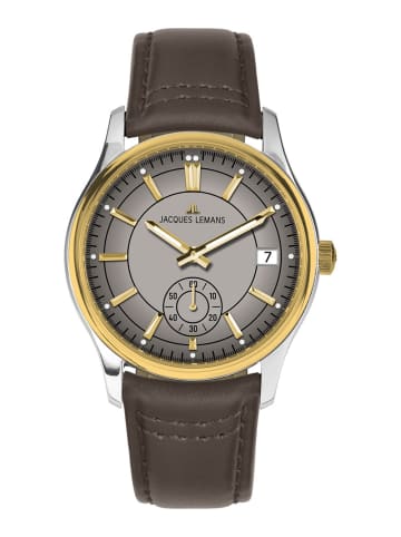 Jacques Lemans Herren-Armbanduhr Derby Braun/Grau