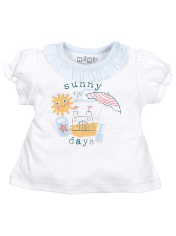Nini Shirt Kurzarm Beach in weiß hellblau