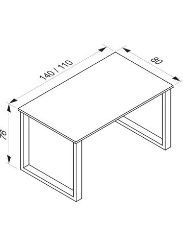 VCM  Premium Esstisch Küchentisch Xona X 140x80 in Silber / Anthrazit