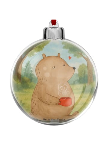 Mr. & Mrs. Panda Weihnachtskugel Bär Kaffee Design ohne Spruch in Weiß