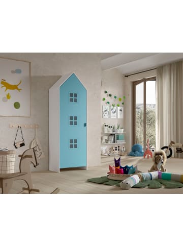 58 aufm Kessel REGALSCHRANK Kania 58x37x171 MDF Weiß/Blau