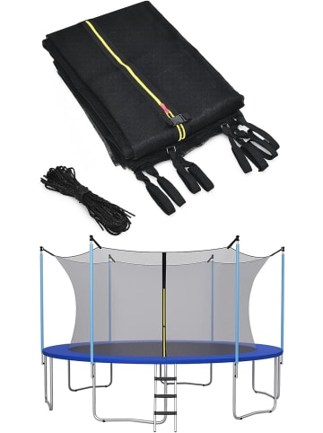 COSTWAY Trampolin Sicherheitsnetz 366cm für 8 Stangen in Schwarz