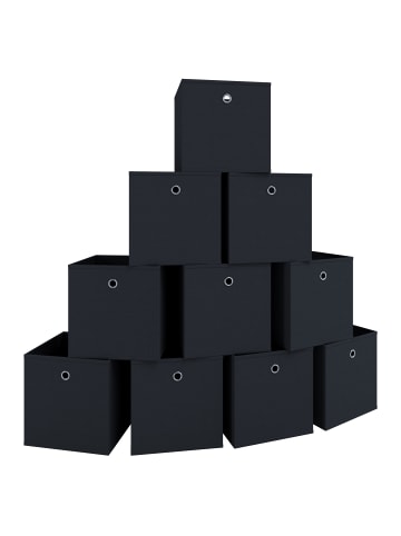 VCM  10er Set Faltbox Klappbox Aufbewahrungsbox Boxas in Schwarz