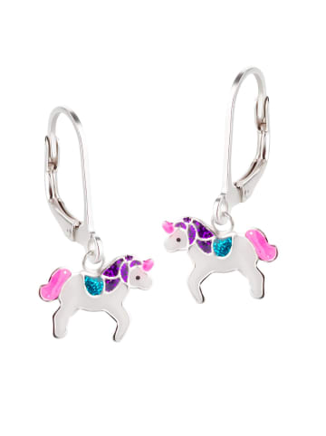 schmuck23 Ohrringe 925 Silber Einhorn in Bunt