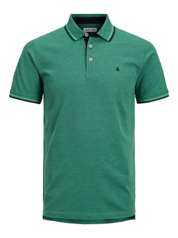 Jack & Jones Polo Shirt JJEPAULOS Sommer Hemd Kragen Pique Cotton in Grün-2