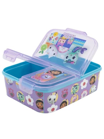 Gabby's Dollhouse Gabby´s Dollhouse Kinder Brotdose – Lunchbox mit 3 Fächern & tollem in Lila