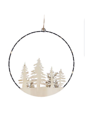 Home&Styling Collection Weihnachtsdekoration mit LED zum Aufhängen in Beige, Ø 20 cm