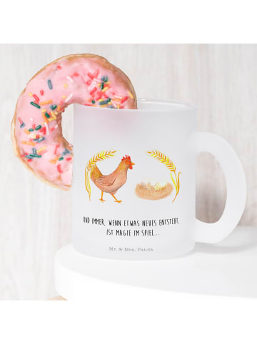 Mr. & Mrs. Panda Pott Huhn Stolz mit Spruch in Transparent