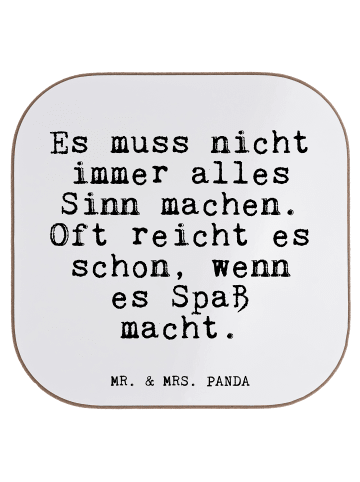 Mr. & Mrs. Panda Glasuntersetzer Es muss nicht immer... mit Spruch in Weiß