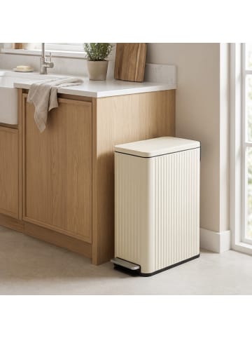 SONGMICS Mülleimer Patia in Creme - (B)26.3 x (H)62.4 x (T)47.6 cm - 50 L