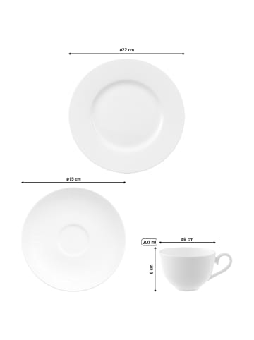 Villeroy & Boch 18-tlg. Kaffee-Set Royal in in weiß