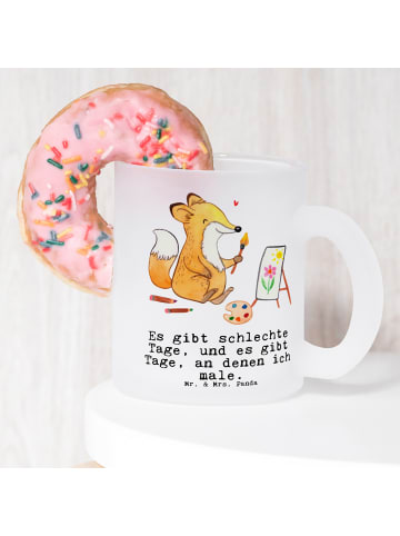 Mr. & Mrs. Panda Teeglas Fuchs  Malen mit Spruch in Transparent