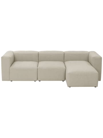 58 aufm Kessel SOFA mit Longchair links Kattrina Flachgewebe creme
