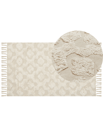 Beliani Kurzflor AKSARAY in Beige - (W) 80 x (H) 1.5 x (L) 150 cm