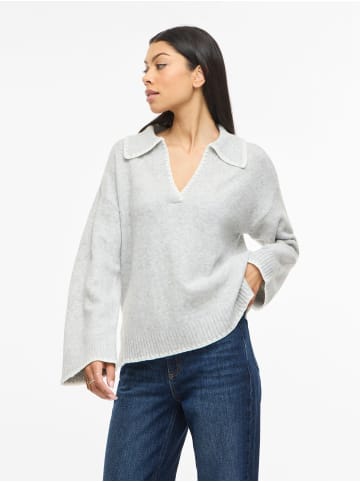 Vila Strickpullover in Light Grey Melange