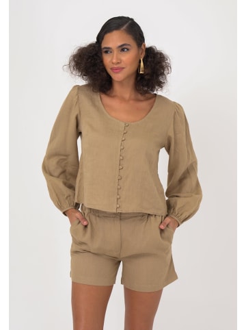 Freshlions Langarmbluse Amara in Brown