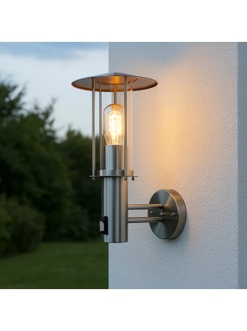 Licht-Erlebnisse Außen Wandlampe (B)18.5 x (H)35 cm in SilberSilber