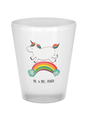 Mr. & Mrs. Panda Schnapsglas Einhorn Regenbogen ohne Spruch in Transparent