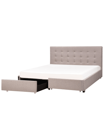 Beliani Doppelbett LA ROCHELLE in Grau/Schwarz - (W) 193 x (H) 109 x (L) 213 cm
