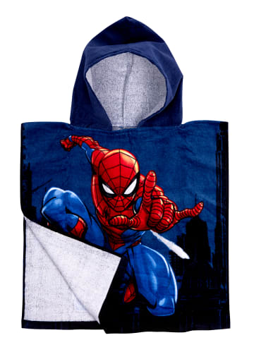 Spiderman Spiderman - Badeponcho  Baumwolle 100 x 50 cm in blau/rot