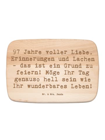Mr. & Mrs. Panda Schneidebrett Holz Spruch 97. Geburtstag mit Sp... in Transparent