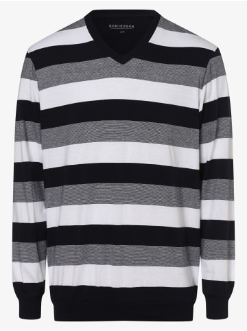 Schiesser Pyjama Basic in marine weiß